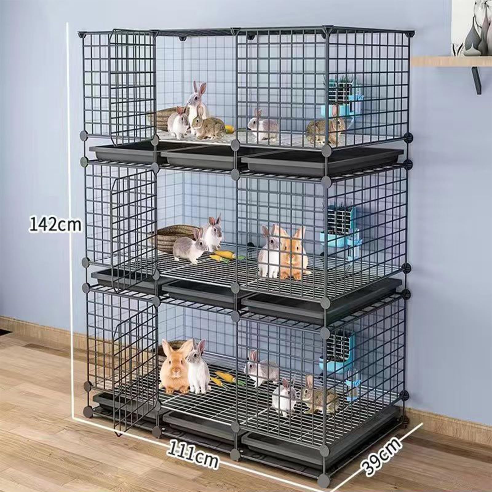 Amazon.co.jp: 特大兎ケージ脱走防止 ペット簡単組み立てうさぎ